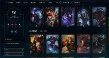 CONTA DE LEAGUE OF LEGENDS BARATA 30 SKINS 1 ULTIMATE