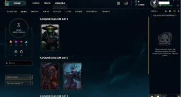 Conta LOL Diamante IV 2019 - 75 Vitória e 43 Derrota