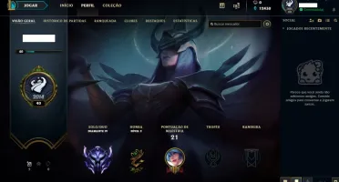 Conta LOL Diamante IV 2019 - 75 Vitória e 43 Derrota