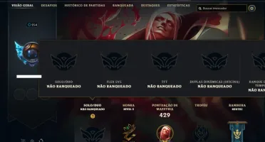 Unranked com 140 Champs e 104 Skins