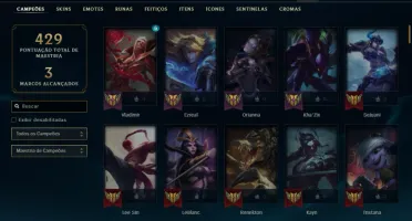 Unranked com 140 Champs e 104 Skins