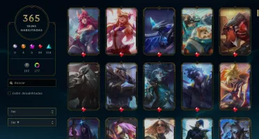 Conta LoL Ex mestre, com skins únicas e 365 skins.