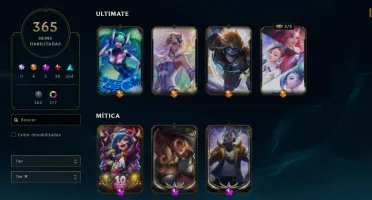 Conta LoL Ex mestre, com skins únicas e 365 skins.