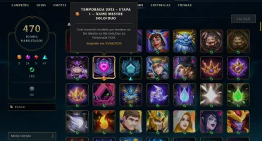 Conta LoL Ex mestre, com skins únicas e 365 skins.