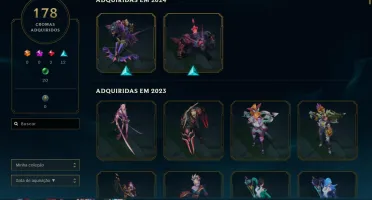 Conta LoL Ex mestre, com skins únicas e 365 skins.