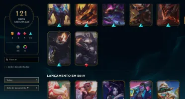 Unranked com TODOS os champs e 121 Skins + 1200 RP