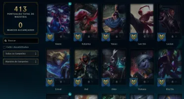Unranked com TODOS os champs e 121 Skins + 1200 RP