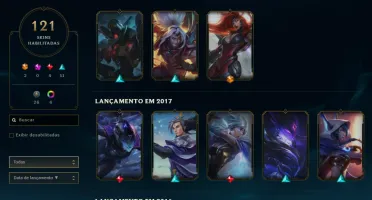Unranked com TODOS os champs e 121 Skins + 1200 RP