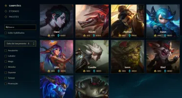 Unranked com TODOS os champs e 121 Skins + 1200 RP
