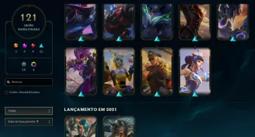 Unranked com TODOS os champs e 121 Skins + 1200 RP