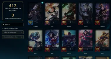Unranked com TODOS os champs e 121 Skins + 1200 RP