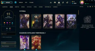 CONTA GOLD IV DE LEAGUE OF LEGENDS COM 5 SKINS VITORIOSAS