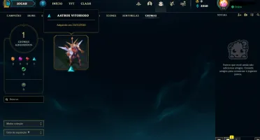 CONTA GOLD IV DE LEAGUE OF LEGENDS COM 5 SKINS VITORIOSAS