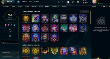 CONTA GOLD IV DE LEAGUE OF LEGENDS COM 5 SKINS VITORIOSAS