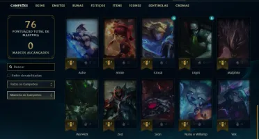 Unranked com 40 Champs e 9 Skins + 2 Fragmentos
