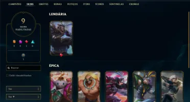 Unranked com 40 Champs e 9 Skins + 2 Fragmentos