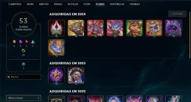Unranked com 40 Champs e 9 Skins + 2 Fragmentos