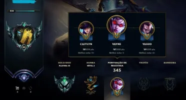 CONTA LOL PLAT 3, BORDA DIAMOND, TOP 500 VAYNE BR