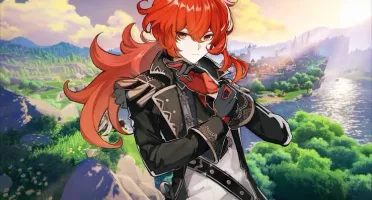 Diluc, ningguang, Rosária + Oração perdida (Genshin Impact)