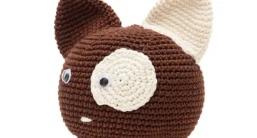 Cachorro peso de porta em amigurumi