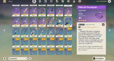 (AR58)14 personagens 5*- 4 armas 5 * - 2 armas de passe