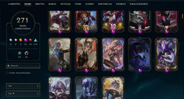 Ouro 3 com TODOS os Champs e 271 ( JG / TOP / MID )