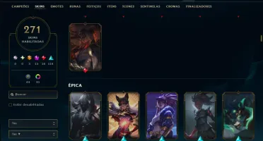 Ouro 3 com TODOS os Champs e 271 ( JG / TOP / MID )