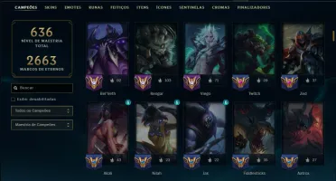 Ouro 3 com TODOS os Champs e 271 ( JG / TOP / MID )