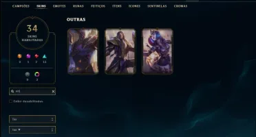 Conta ouro 3 com 34 skins e 59 champs ( MAIN SUPORTE )
