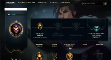 Conta ouro 3 com 34 skins e 59 champs ( MAIN SUPORTE )