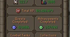 Conta Oldschool Runescape combat level 122.7
