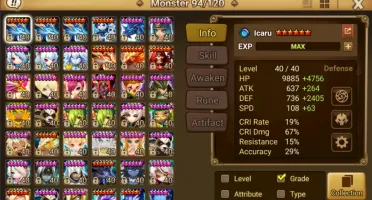 Conta Summoners War Double Ld (Lucifer, Leo, Tianglang Etc)