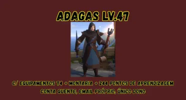 Adagas Nível 47 + 244 Pontos De Aprendizagem + Equipamentos