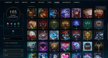 Conta unranked LOL 119 campeões 25 skins