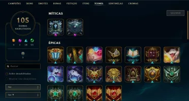 Conta unranked LOL 119 campeões 25 skins