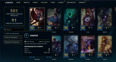Conta prata 3 com TODOS os champs e 207 Skins + 1 Prestigio