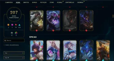 Conta prata 3 com TODOS os champs e 207 Skins + 1 Prestigio