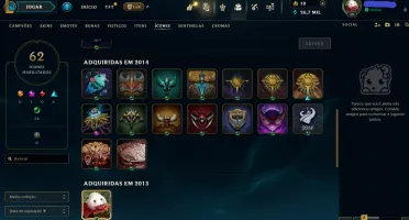 Conta Ferro De 2013 - 6 Skins - 61 Campeões