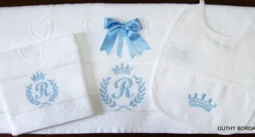 Kit Banho, Boca e Babador Personalizado