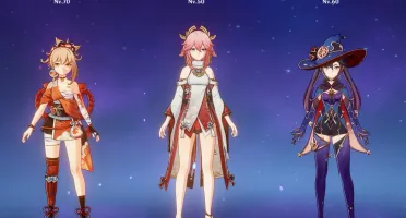 AR41 Yoimiya, Yae Miko, Mona + Arco de Amos