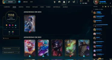 Conta de Lol de 2014, mais de 198 skins vários ícones e bord