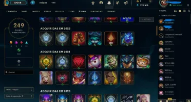 Conta de Lol de 2014, mais de 198 skins vários ícones e bord