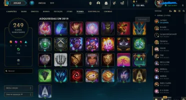 Conta de Lol de 2014, mais de 198 skins vários ícones e bord