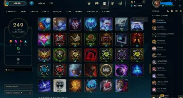 Conta de Lol de 2014, mais de 198 skins vários ícones e bord