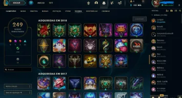 Conta de Lol de 2014, mais de 198 skins vários ícones e bord