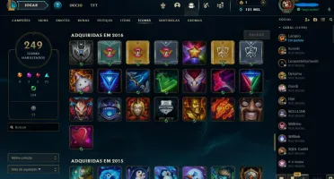 Conta de Lol de 2014, mais de 198 skins vários ícones e bord