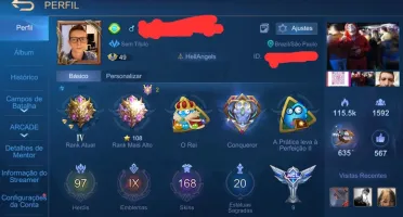 CONTA MOBILE LEGENDS COM SKIN LEGEND