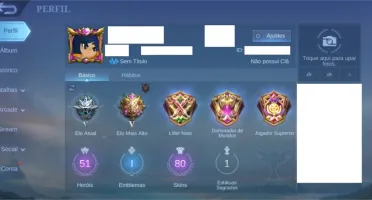 Mobile Legends: Bang Bang - Conta com 51 Heróis e 80 Skins