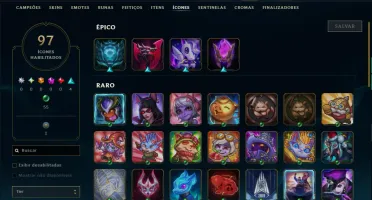 Diamante 4 com 110 Champs e 36 Skins
