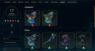 Diamante 4 com 110 Champs e 36 Skins